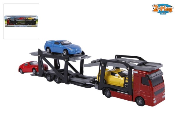 VM541756 Set camion transport mașini cu 3 mașinuțe, 26 cm